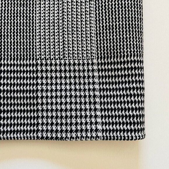 Ann TAylor Pant Trouser Houndstooth Herringbone Plaid Black White Winter Classic - Picture 5 of 9